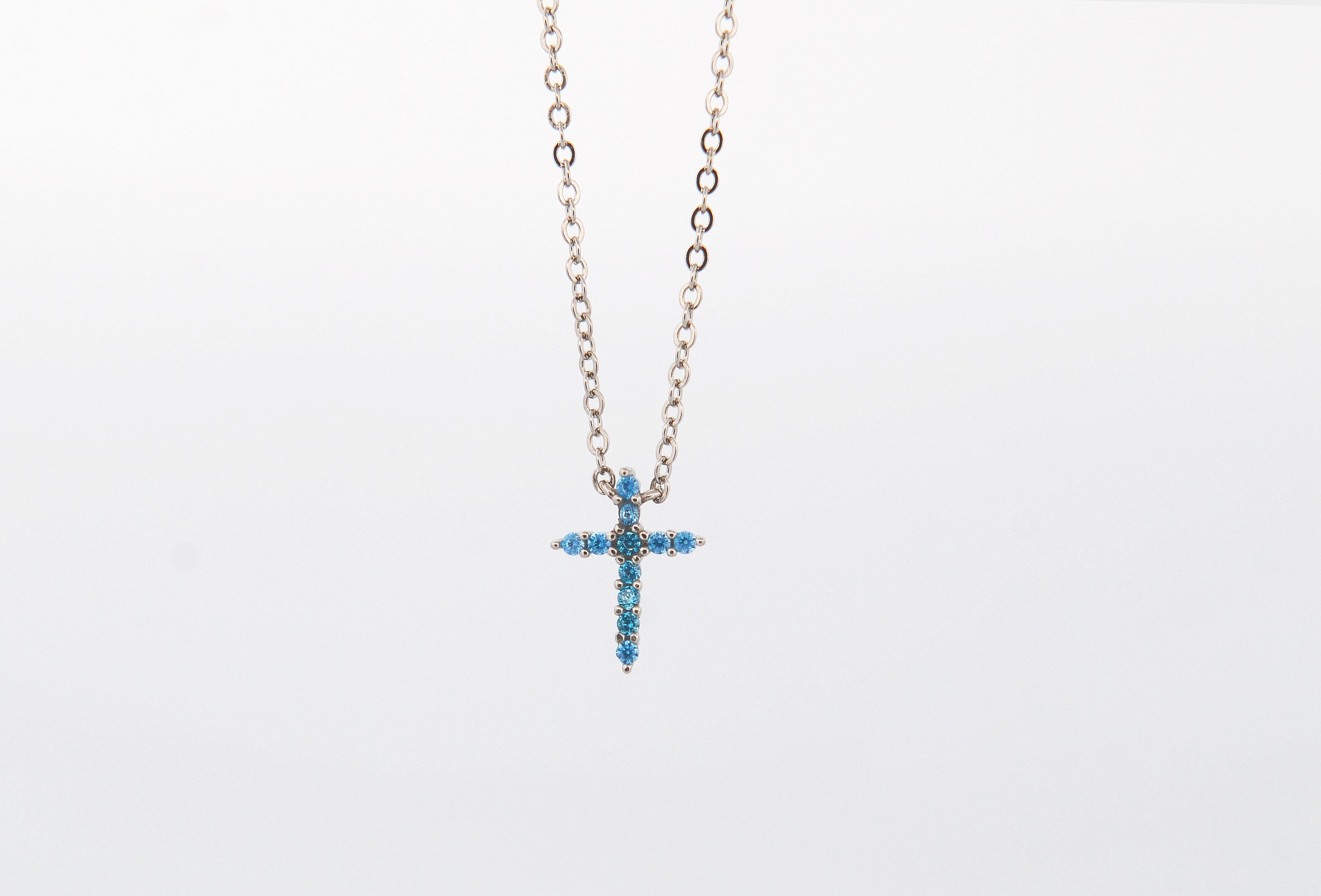 Celestial Blue Cross Necklace