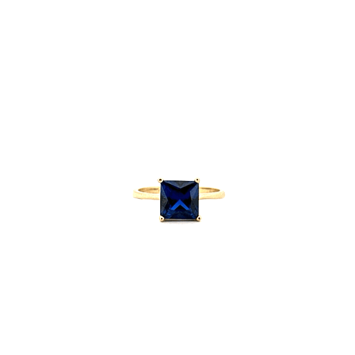 Prsten s tmavě modrým kamenem